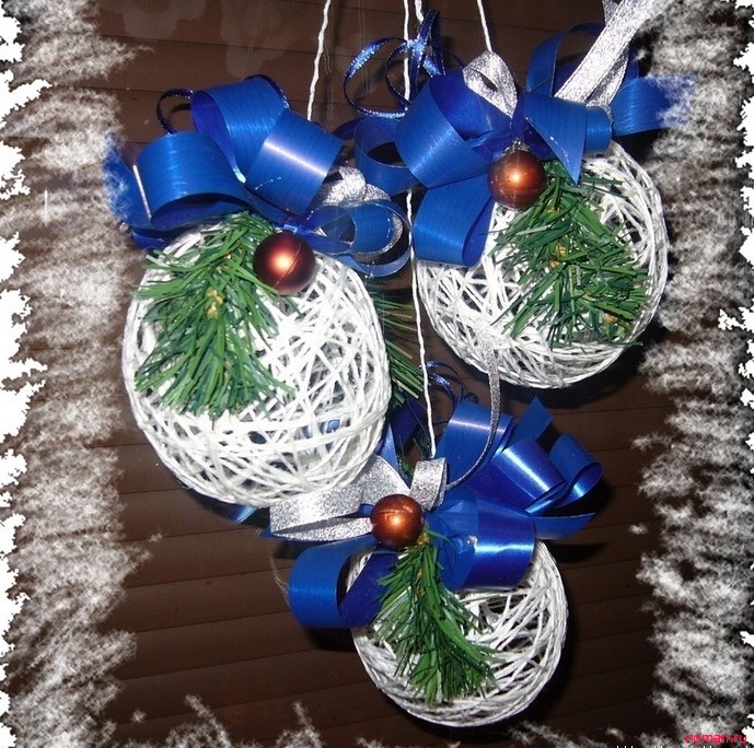 Делаем украшения для елки своими руками - новогодние шары!