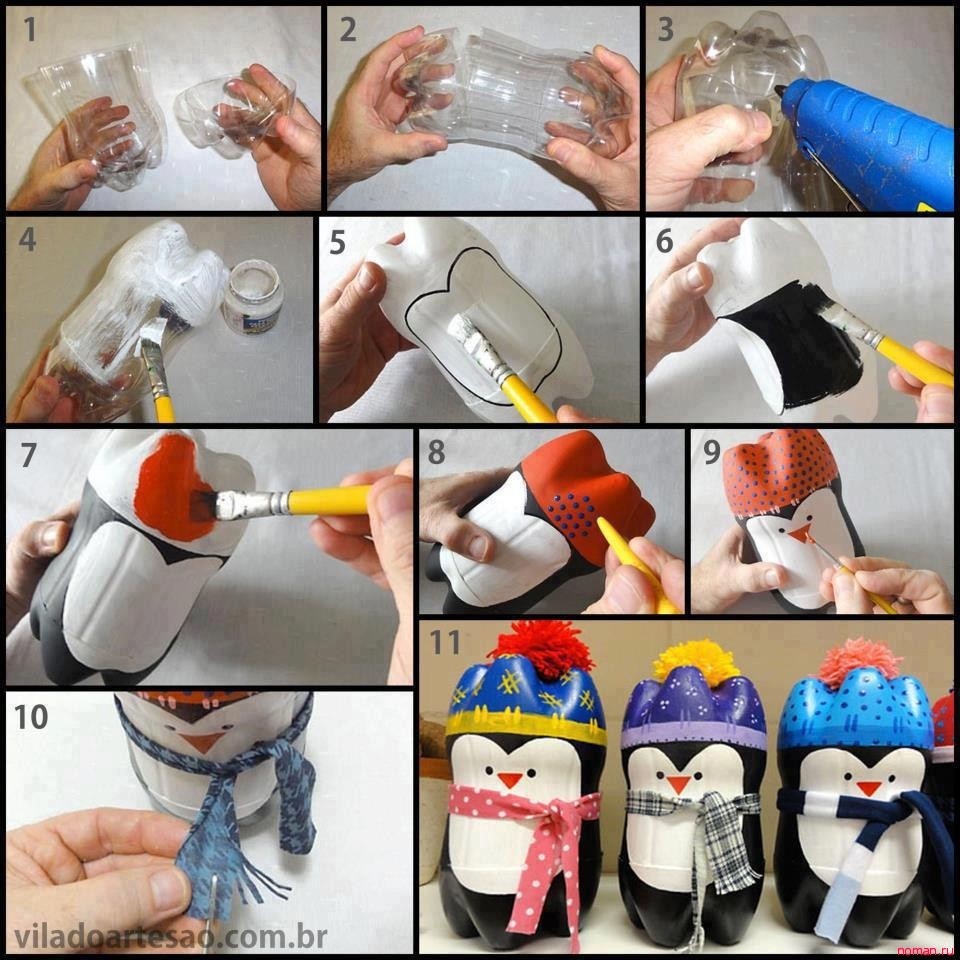 Пингвинчик из пластиковой бутылки