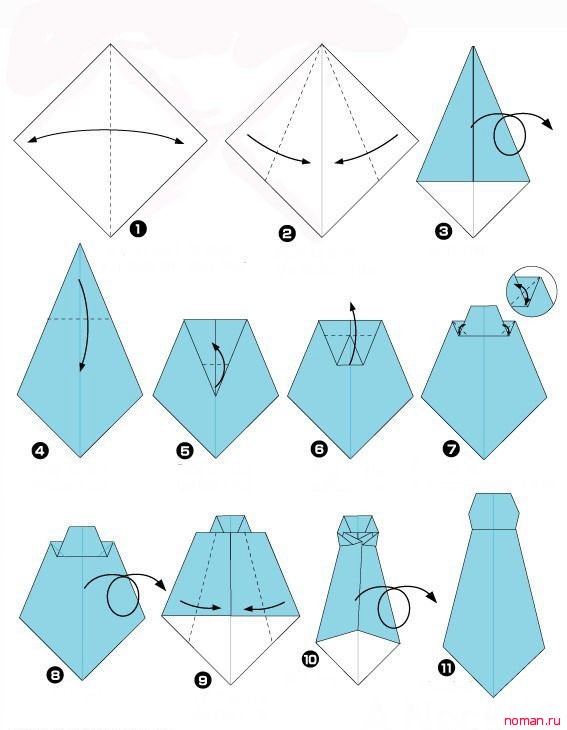 оригами галстук